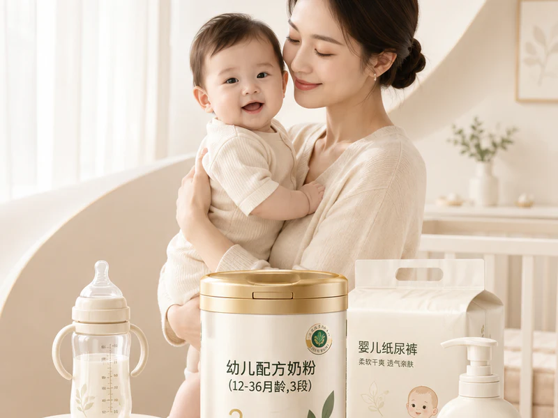 母婴奶粉品牌亲子场景产品海报设计