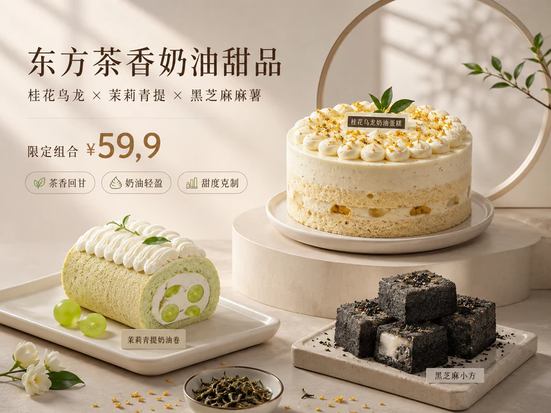 蛋糕甜品电商活动主图设计